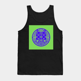 Double Happiness Lime Green with Deep Purple Symbol - Happy Hong Kong Tank Top